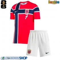 Maglie da calcio Norvegia Alexander Sorloth #7 Prima Maglia Bambino Mondiali 2026  Manica Corta (+ Pantaloni corti)